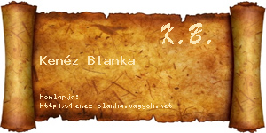 Kenéz Blanka névjegykártya