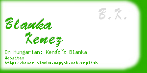 blanka kenez business card